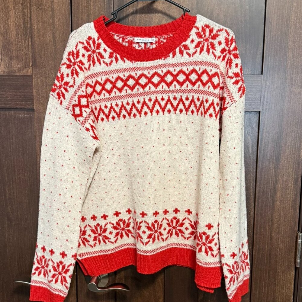 Boutique Fair Isle-Insipred Staccato XL Sweater